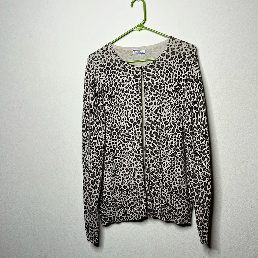 Crofts&Barrow Leopard Print Cardigan